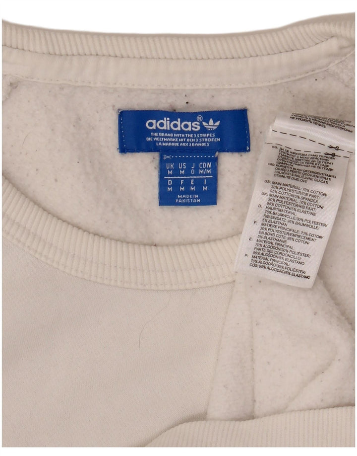 ADIDAS Mens Graphic Sweatshirt Jumper Medium White Cotton