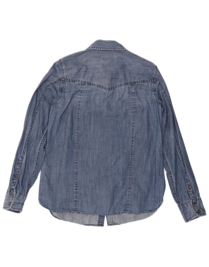 Orvis Womens Denim Shirt UK 10 Small Blue Cotton