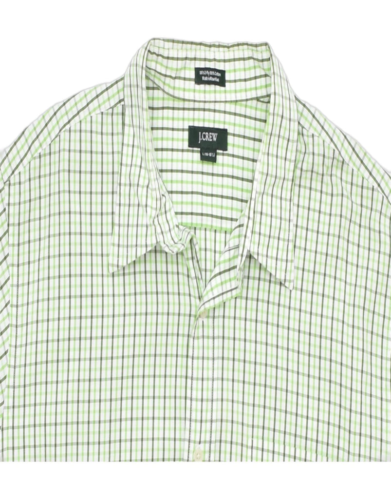 J. CREW Mens Shirt Size 16 1/2 Large Green Check Cotton | Vintage | Thrift | Second-Hand | Used Clothing | Messina Hembry 
