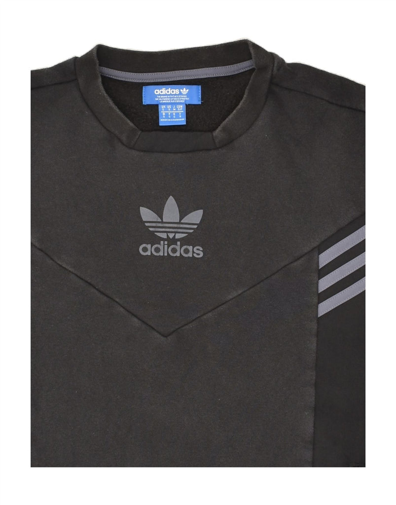 ADIDAS Mens Graphic Sweatshirt Jumper Small Black Cotton | Vintage Adidas | Thrift | Second-Hand Adidas | Used Clothing | Messina Hembry 
