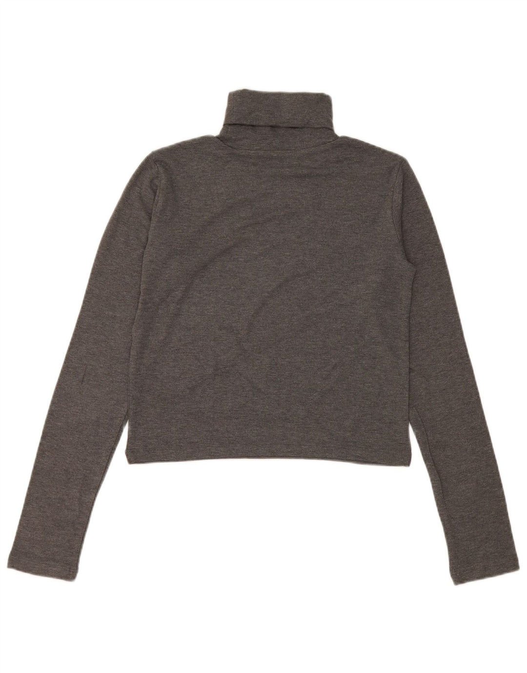 Zara Womens Crop Top Long Sleeve UK 12 Medium Grey