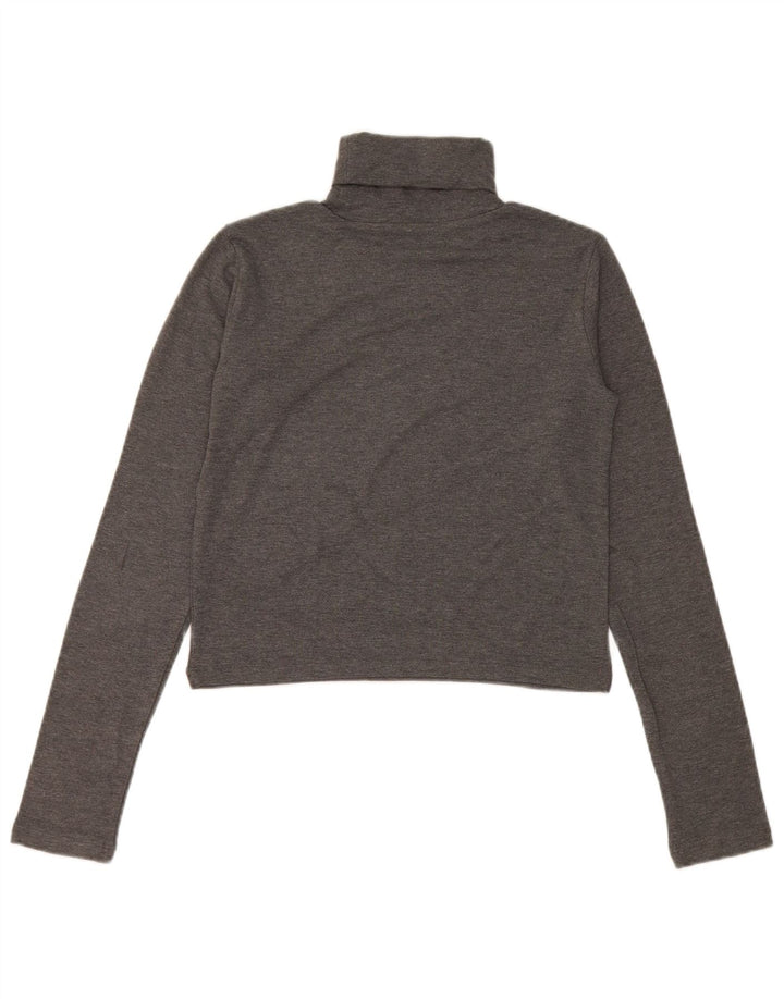 Zara Womens Crop Top Long Sleeve UK 12 Medium Grey