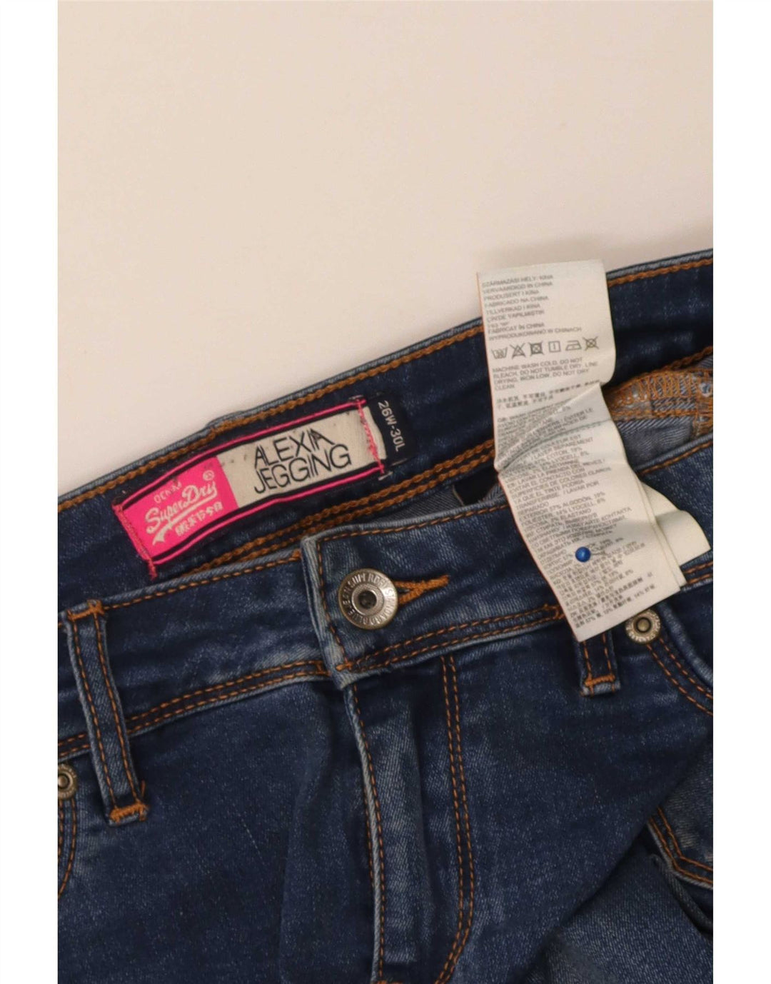 Superdry Womens Alexia Jegging Jeans W26 L30 Blue Cotton