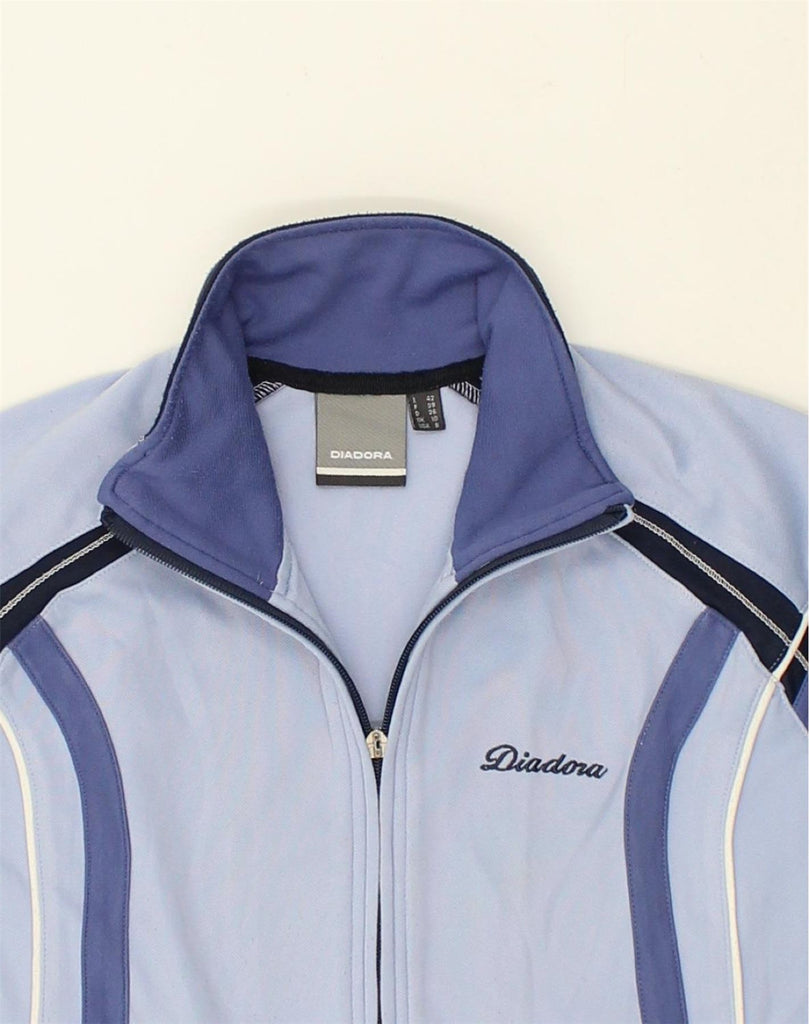 DIADORA Womens Tracksuit Top Jacket UK 10 Small  Blue Polyester | Vintage Diadora | Thrift | Second-Hand Diadora | Used Clothing | Messina Hembry 