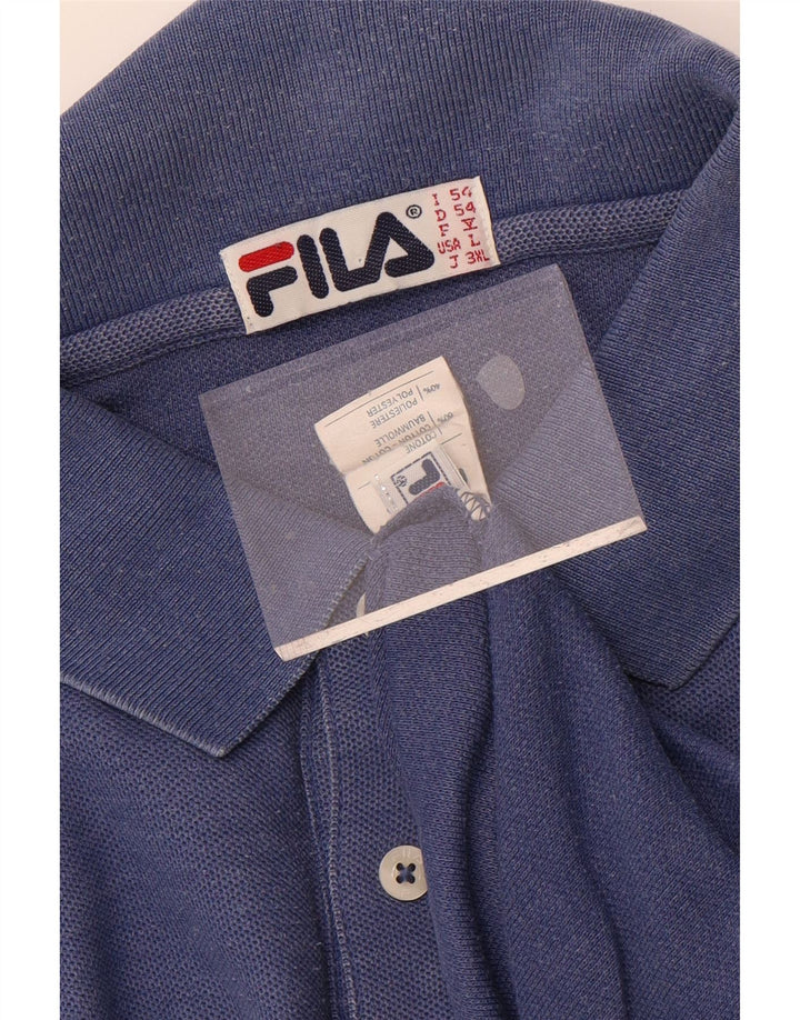 FILA Mens Polo Shirt IT 54 XL Blue Cotton Vintage Fila and Second-Hand Fila from Messina Hembry 
