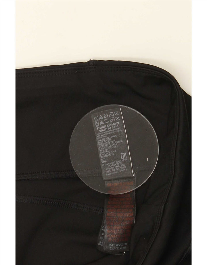 Marks & Spencer Womens Crop Leggings UK 22 3XL Black Polyester