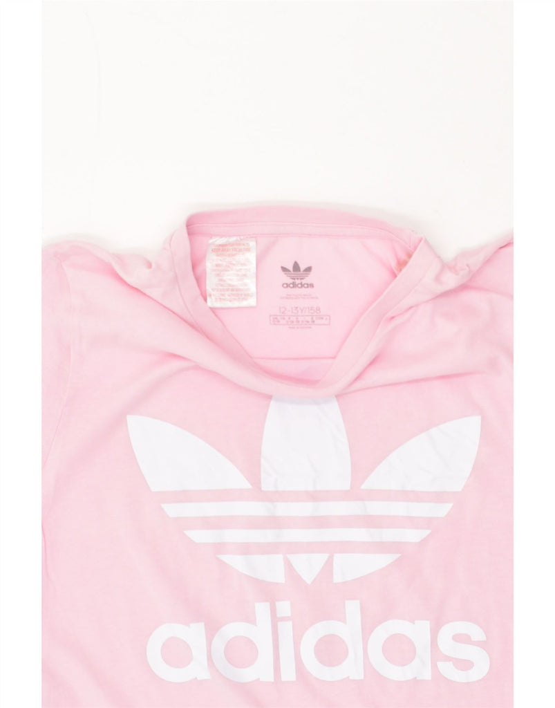 ADIDAS Girls Graphic T-Shirt Top 12-13 Years Pink | Vintage Adidas | Thrift | Second-Hand Adidas | Used Clothing | Messina Hembry 