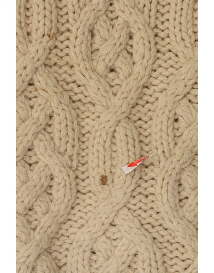 Timberland Mens Button Neck Jumper Sweater Large Off White Wool