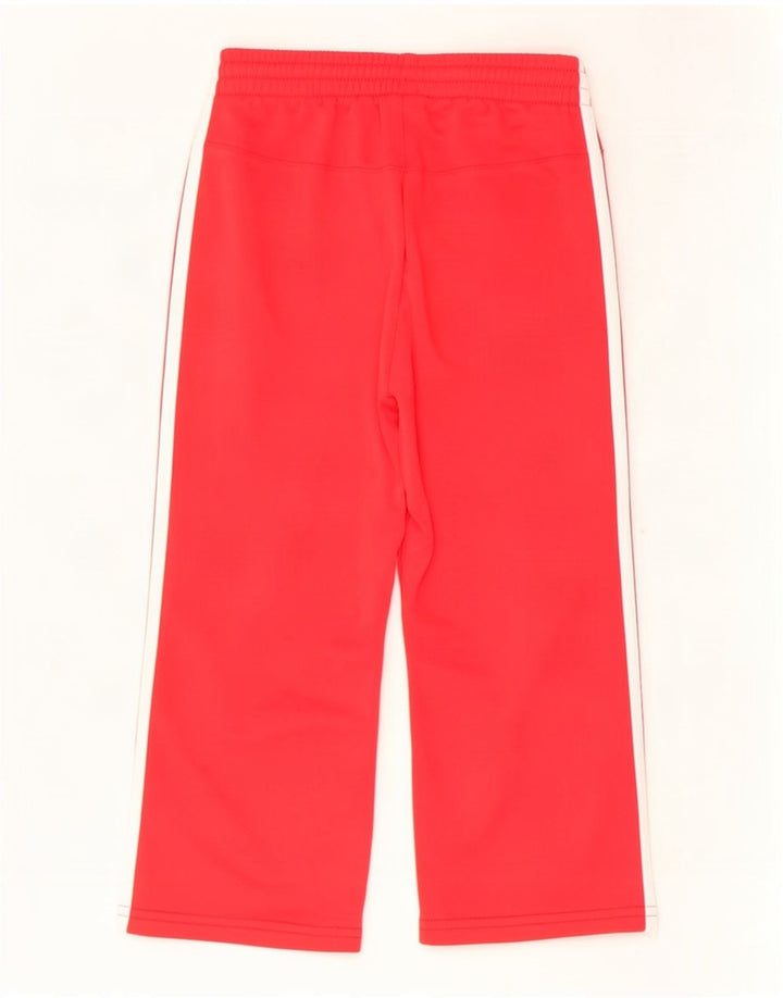 Adidas Girls Tracksuit Trousers 7-8 Years Red Polyester