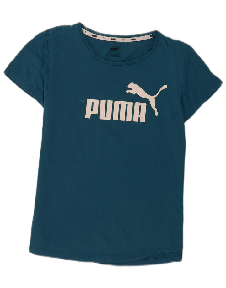 Puma Womens Graphic T-Shirt Top UK 12 Medium Blue
