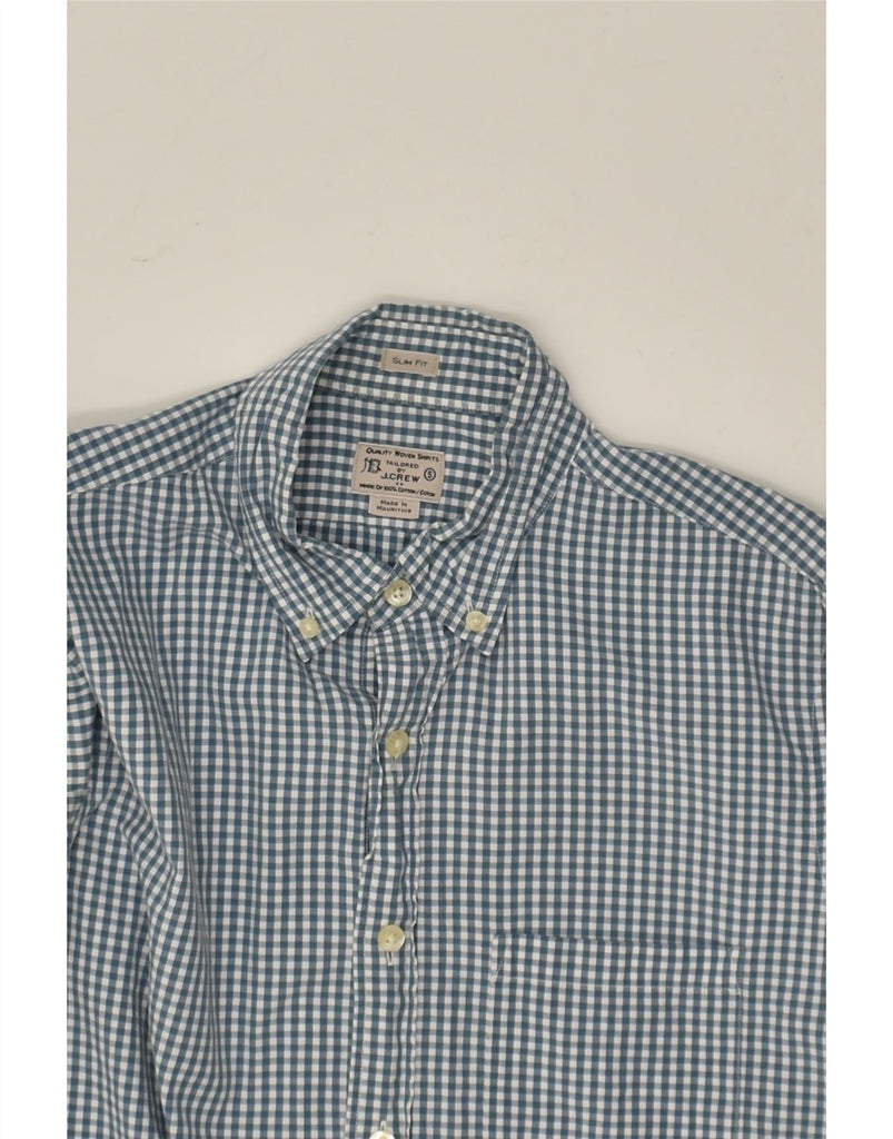 J. CREW Mens Slim Fit Shirt Small Blue Gingham Cotton | Vintage J. Crew | Thrift | Second-Hand J. Crew | Used Clothing | Messina Hembry 