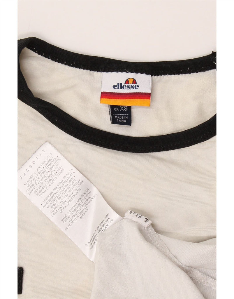 ELLESSE Mens Graphic T-Shirt Top XS White Cotton Vintage Ellesse and Second-Hand Ellesse from Messina Hembry 