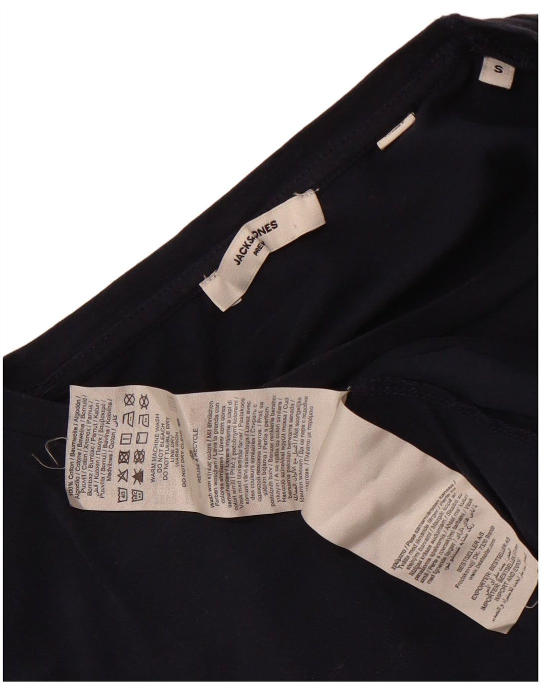 Jack & Jones Mens T-Shirt Top Small Navy Blue Cotton