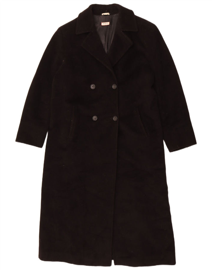 Max & Co. Womens Double Breasted Coat UK 12 Medium Black Virgin Wool