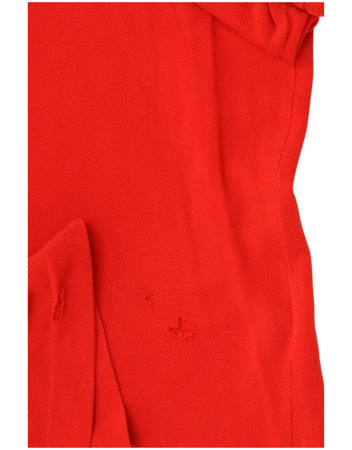 LACOSTE Mens Polo Shirt Size 5 Large Red Cotton