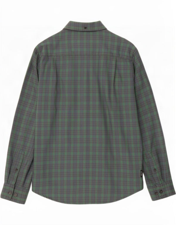 Nike Mens Dri Fit Shirt Medium Green Check Cotton