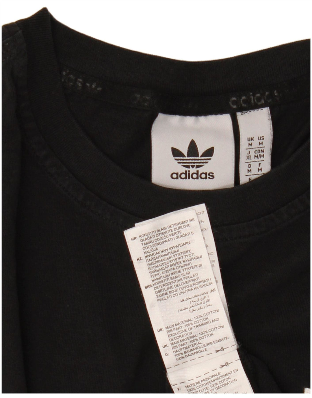 Adidas Mens T-Shirt Top Medium Black Cotton