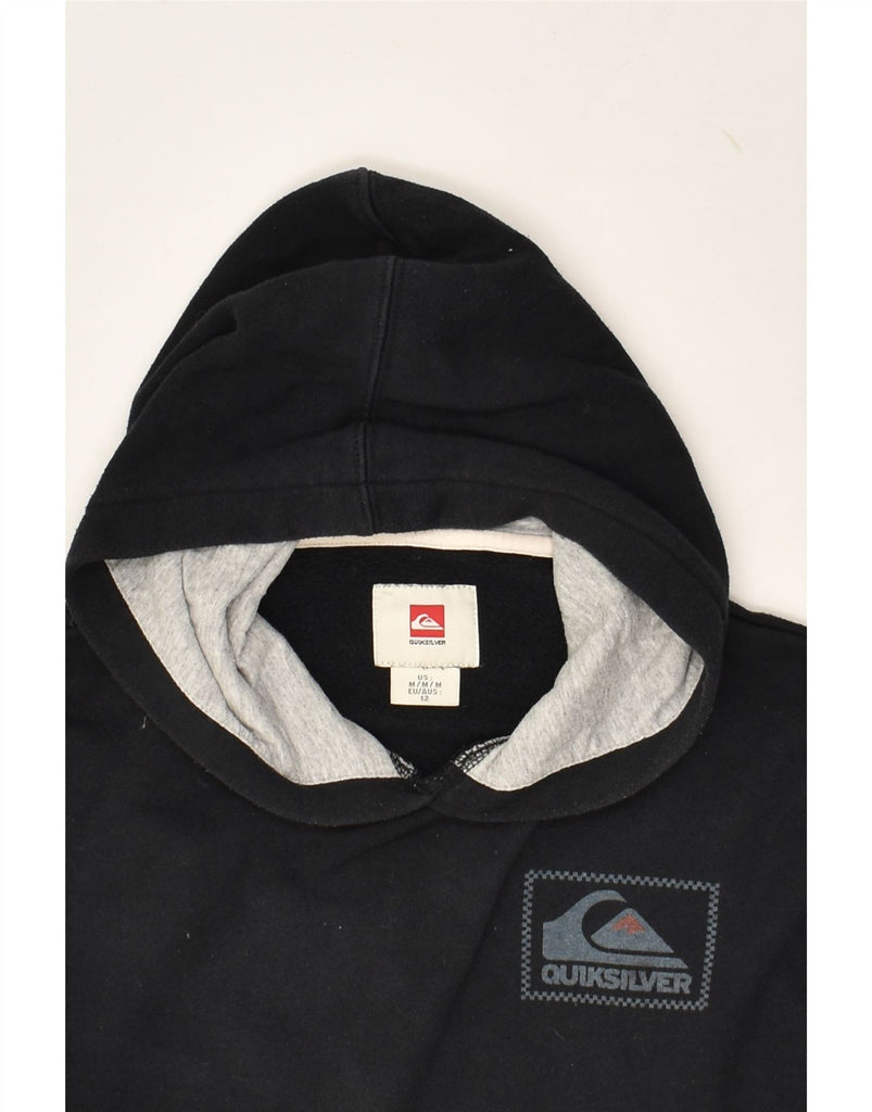 QUIKSILVER Boys Hoodie Jumper 11-12 Years Medium Black Cotton | Vintage Quiksilver | Thrift | Second-Hand Quiksilver | Used Clothing | Messina Hembry 