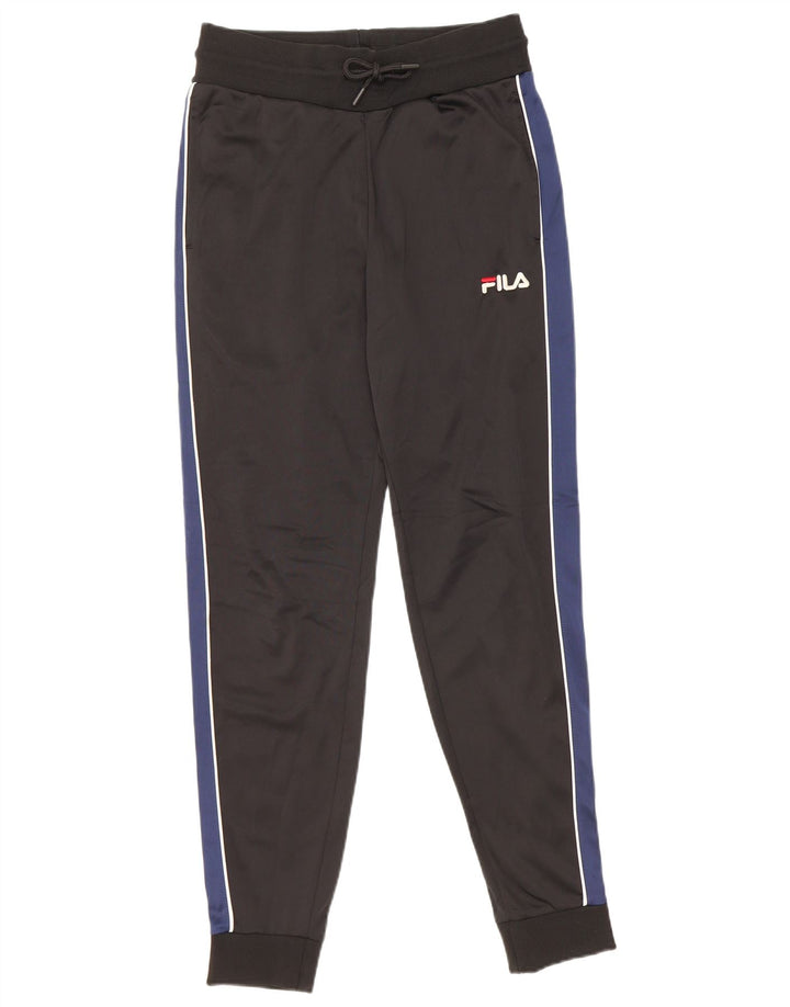 Fila Mens Tracksuit Trousers Joggers XS Black Colourblock Polyester