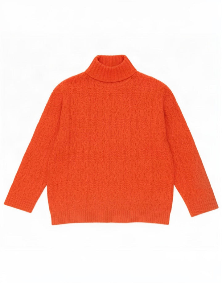 Marks & Spencer Womens Turtle Neck Jumper Sweater UK 10 Small Orange