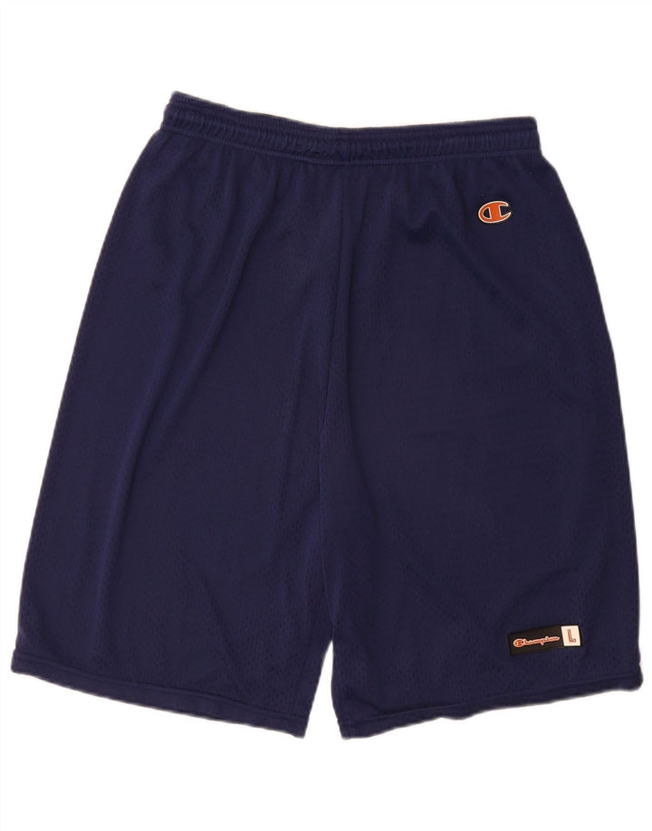 Champion Mens Sport Shorts Large  Navy Blue Polyester