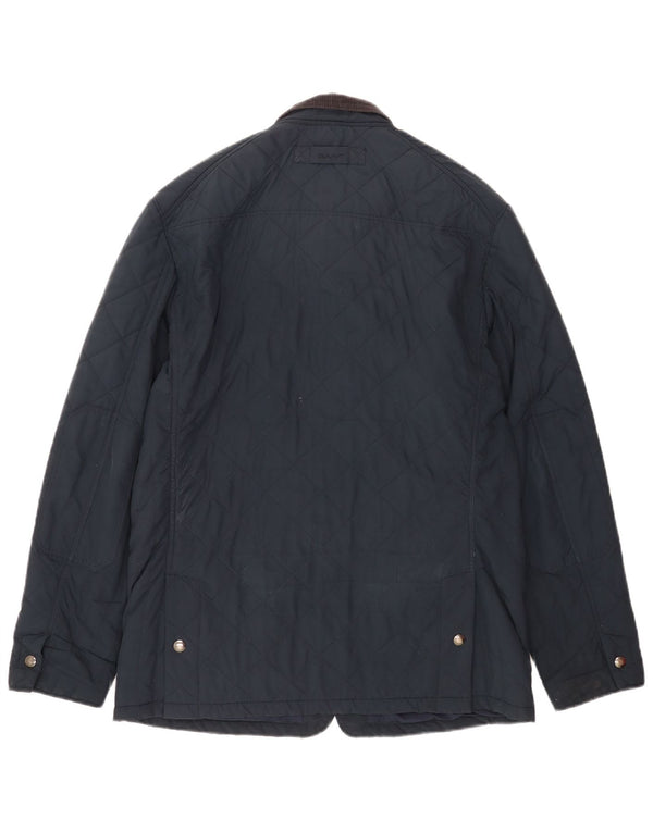Gant Mens Quilted Jacket UK 40 Large Navy Blue Polyester