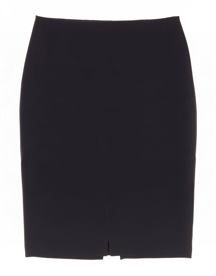 Benetton Womens Pencil Skirt IT 44 Medium W30 Navy Blue Polyester