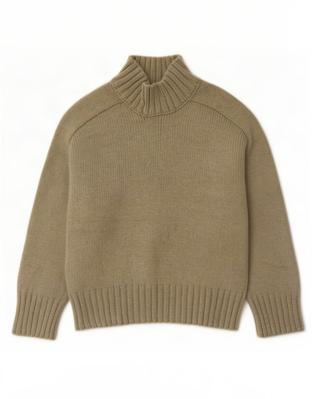 Zara Womens Turtle Neck Jumper Sweater UK 16 Large Khaki Polyester
