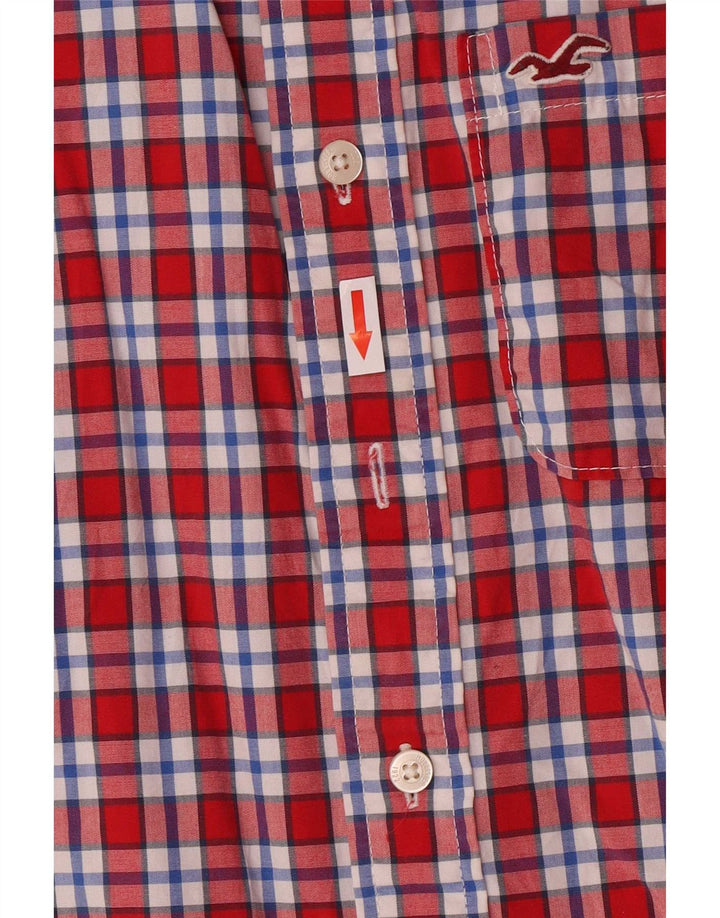 Hollister Mens Shirt Medium Red Plaid Cotton