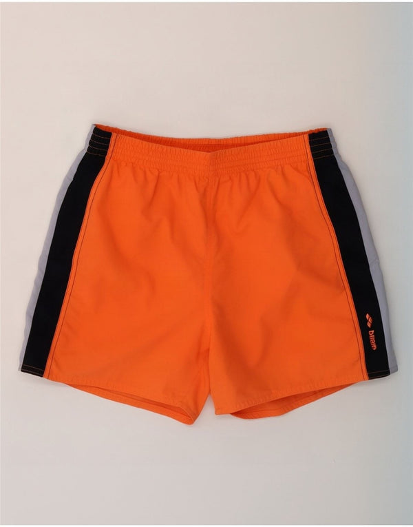 Arena Mens Swimming Shorts Medium Orange Colourblock Nylon
