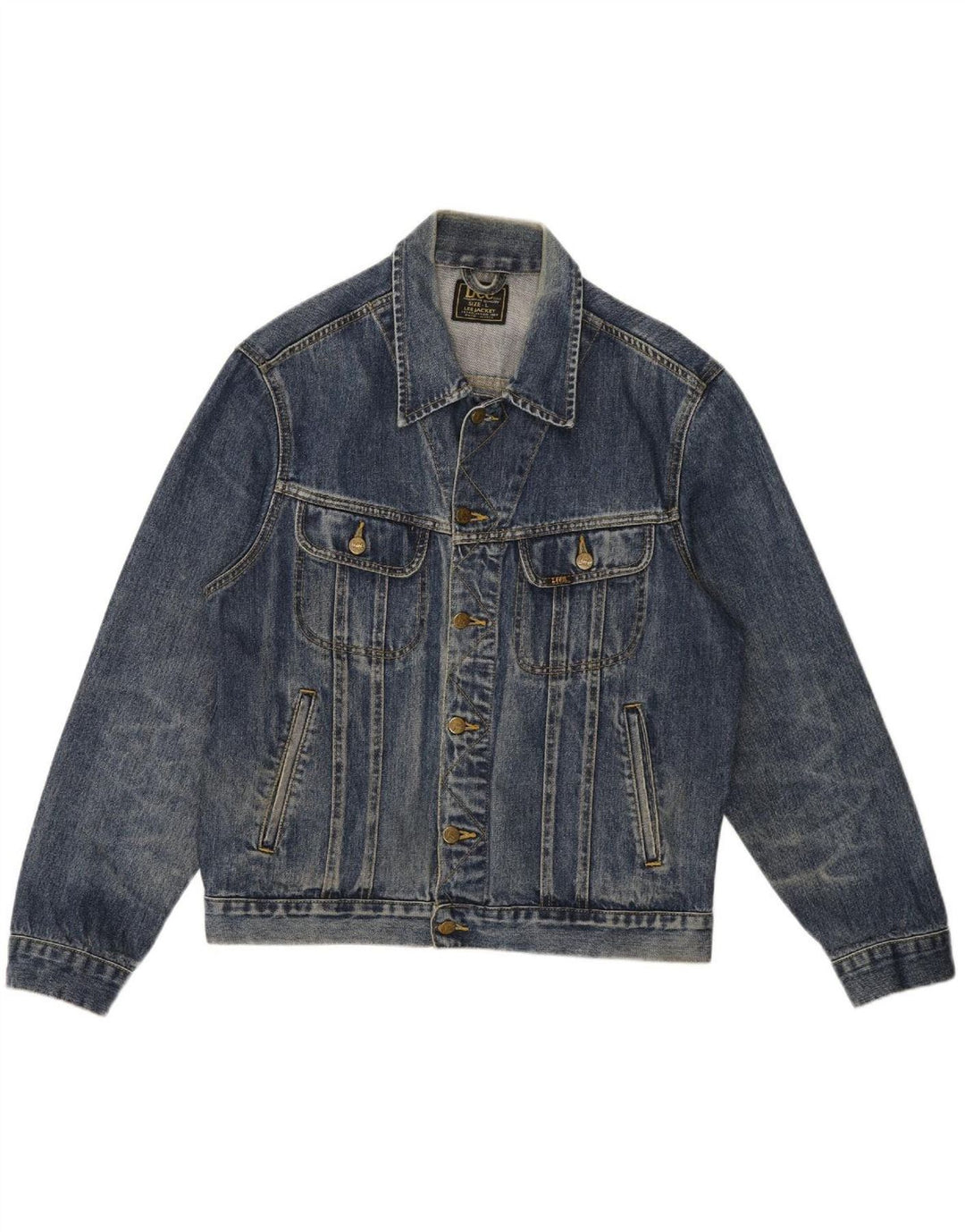 LEE Mens Denim Jacket UK 40 Large Blue Cotton