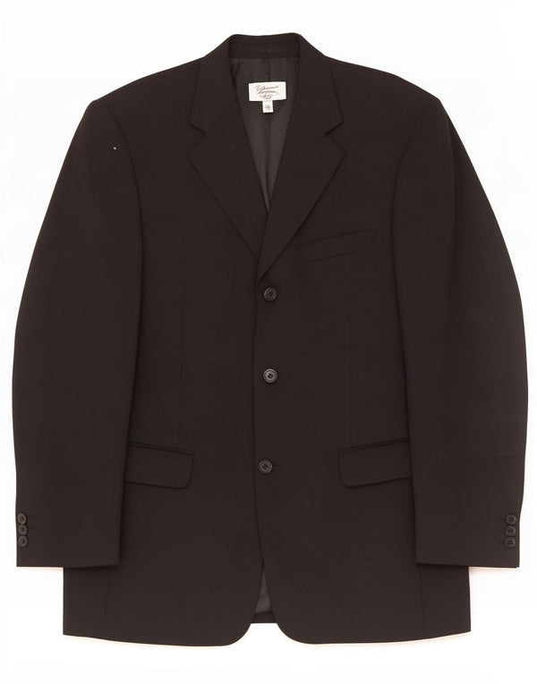 Pierre Cardin Mens 3 Button Blazer Jacket UK 38 Medium Black New Wool