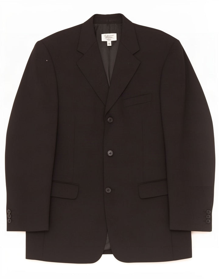Pierre Cardin Mens 3 Button Blazer Jacket UK 38 Medium Black New Wool