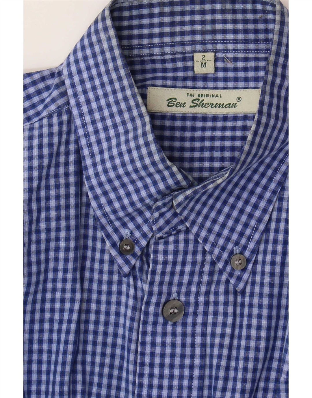 Ben Sherman Mens Shirt Medium Blue Gingham