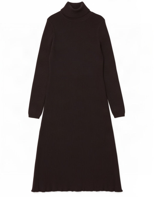 Marks & Spencer Womens Long Sleeve Jumper Dress UK 14 Large Black Viscose