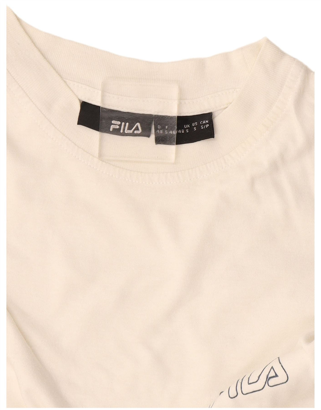 Fila Mens T-Shirt Top Small Off White