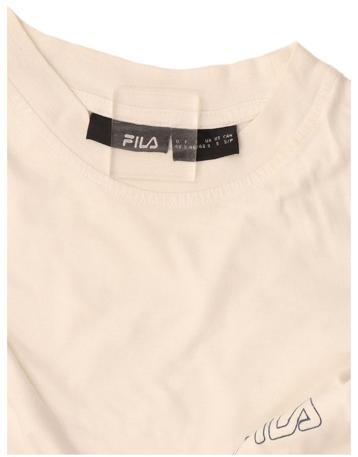 Fila Mens T-Shirt Top Small Off White