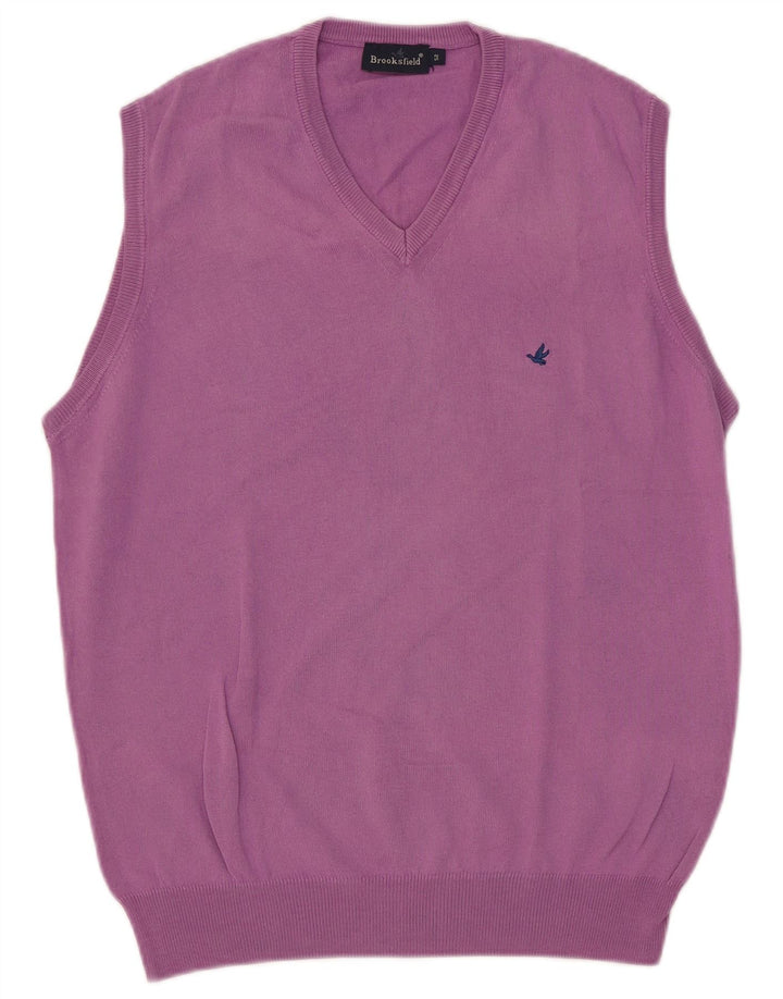 Brooksfield Mens Vest Tank Top IT 52 Large Purple Cotton
