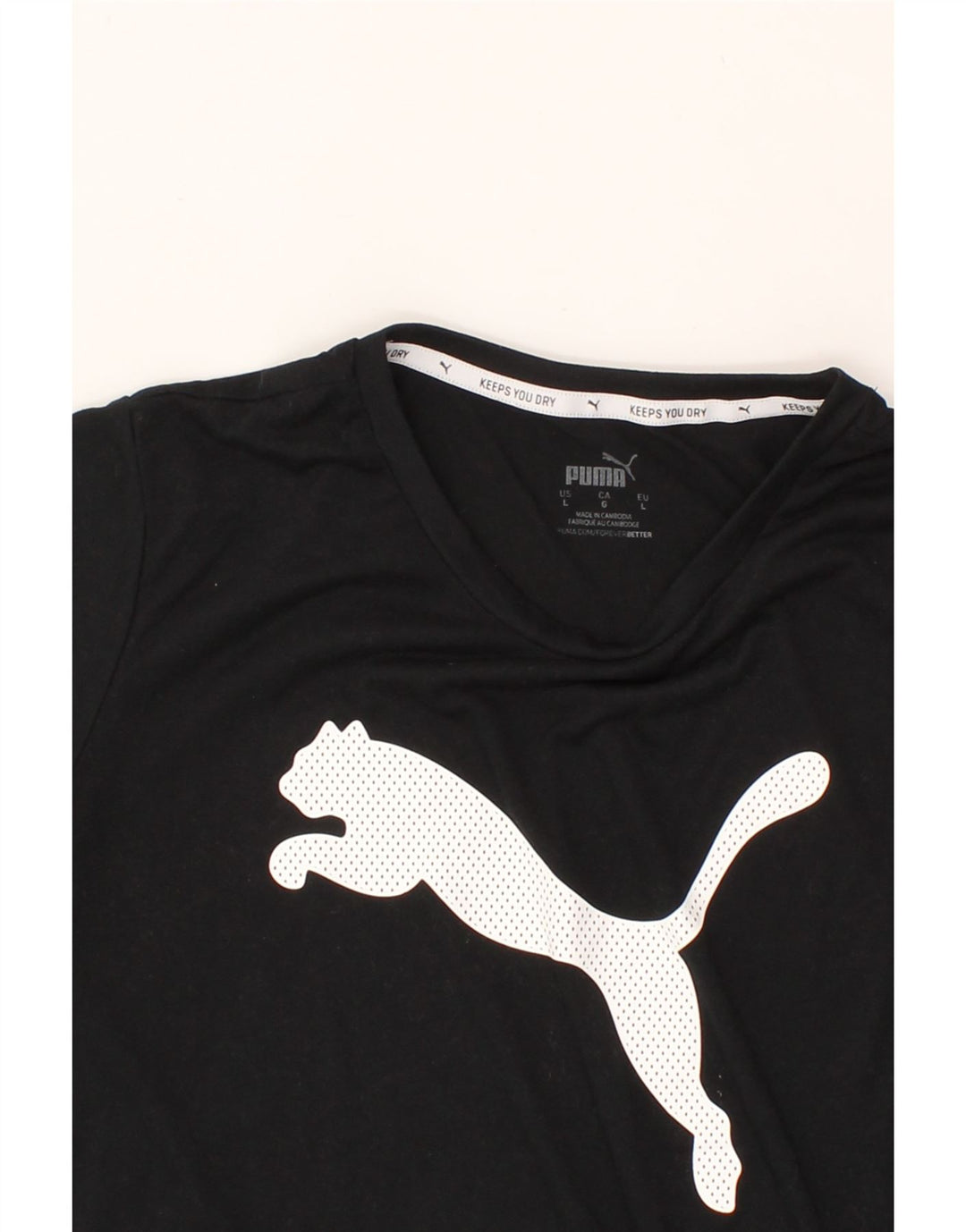 PUMA Womens Graphic T-Shirt Top UK 16 Large Black Polyester Vintage Puma and Second-Hand Puma from Messina Hembry 