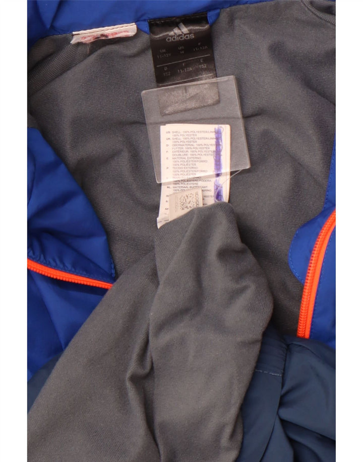ADIDAS Boys Clima Proof Tracksuit Top Jacket 11-12 Years Navy Blue