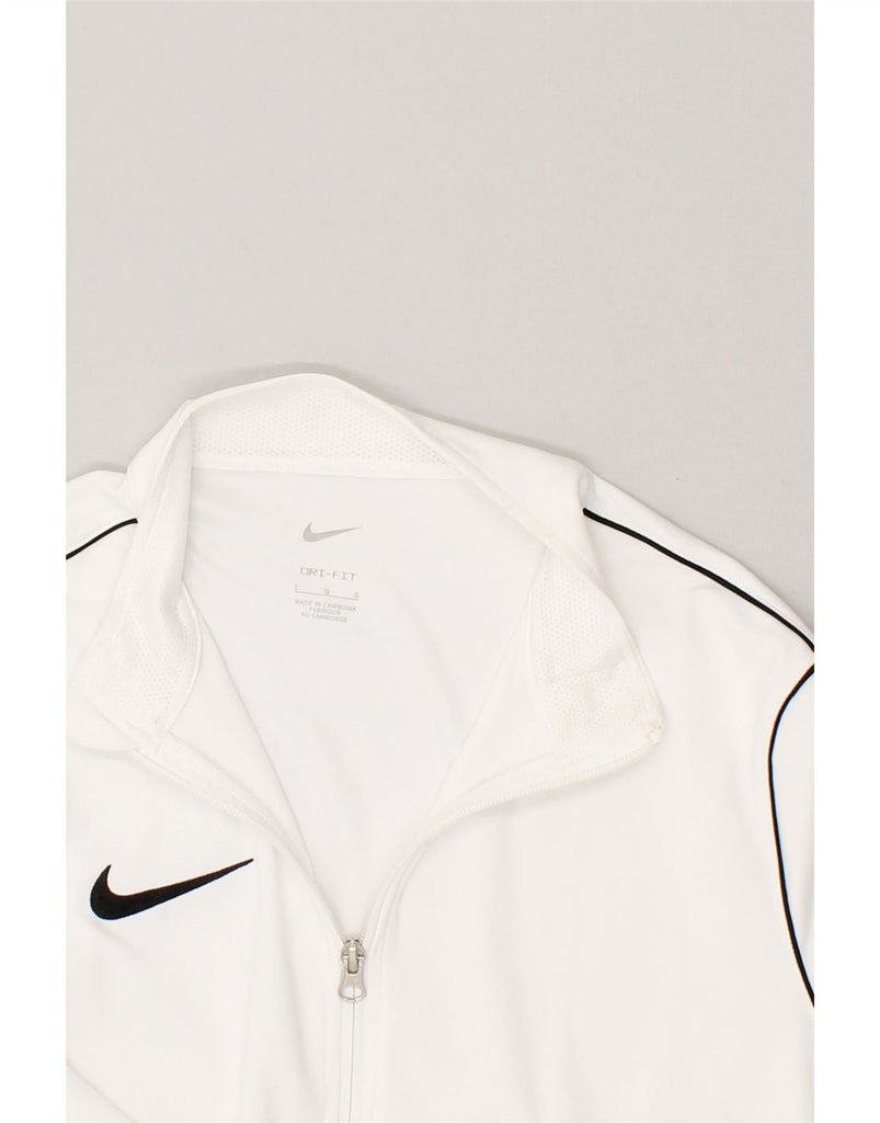 NIKE Mens Dri Fit Tracksuit Top Jacket Large White Polyester Vintage Nike and Second-Hand Nike from Messina Hembry 