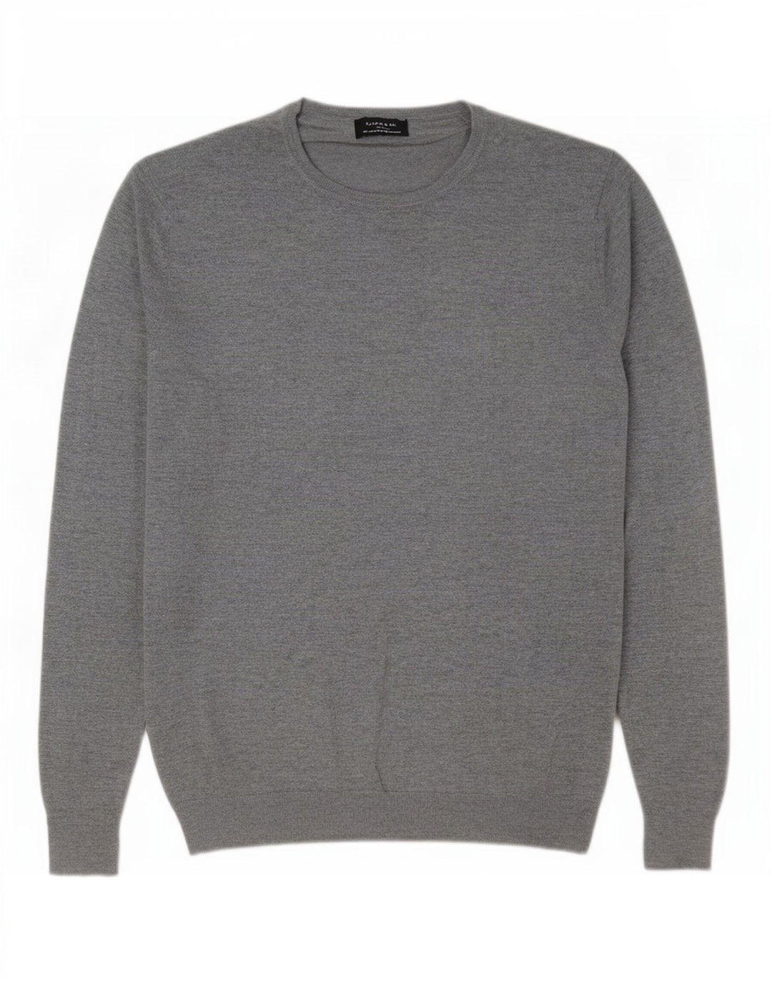 Zara Mens Crew Neck Jumper Sweater Large Grey