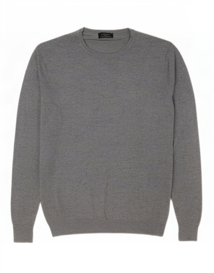 Zara Mens Crew Neck Jumper Sweater Large Grey
