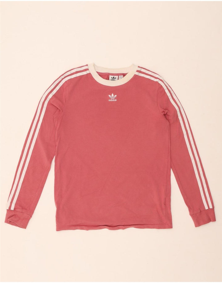 ADIDAS Womens Top Long Sleeve UK 8 Small Pink Cotton