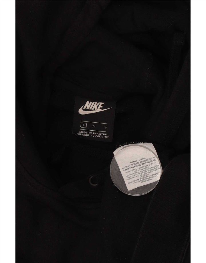 Nike Mens Hoodie Jumper Large Black Cotton
