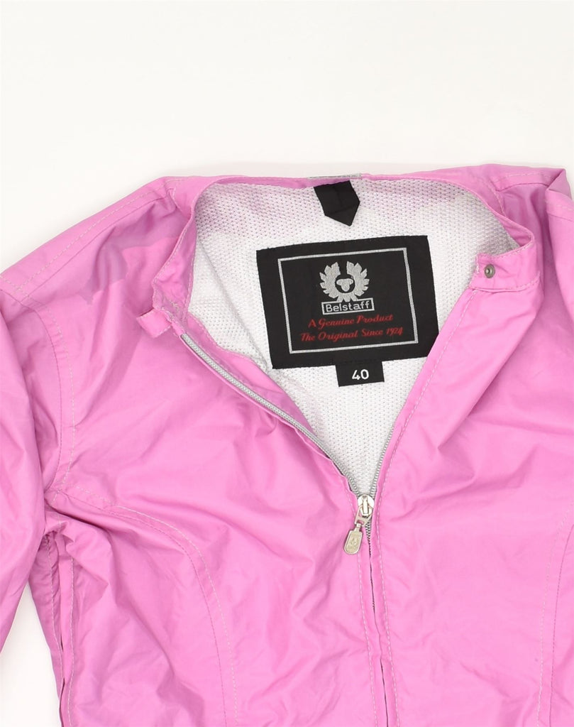 BELSTAFF Womens Bomber Jacket IT 40 Small Pink Nylon | Vintage Belstaff | Thrift | Second-Hand Belstaff | Used Clothing | Messina Hembry 