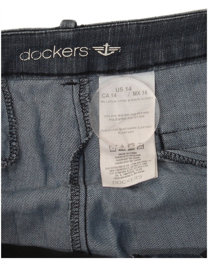 DOCKERS Womens Capri Jeans US 14 XL W36 L20 Blue Cotton