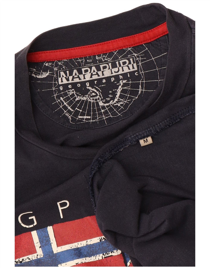 NAPAPIJRI Mens Graphic T-Shirt Top Medium Navy Blue