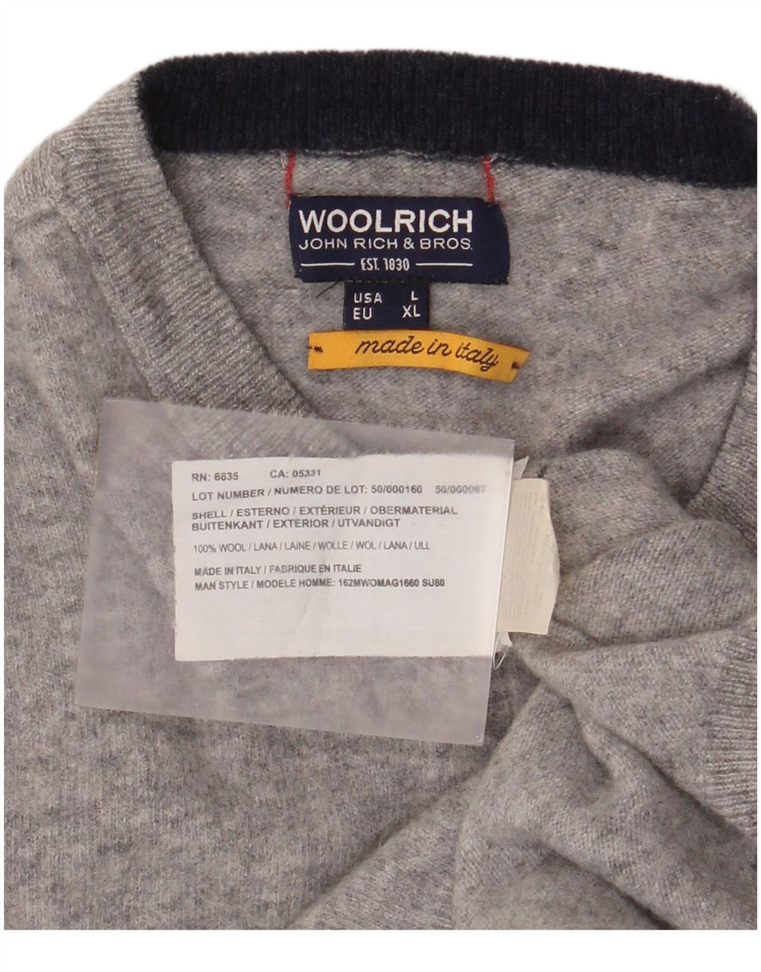 Woolrich Womens Crew Neck Jumper Sweater UK 16 Large Grey Wool