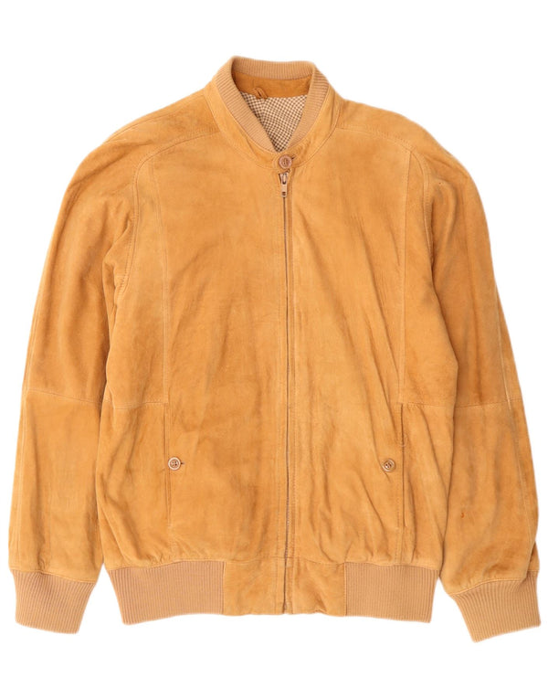 Vintage Mens Suede Bomber Jacket UK 38 Medium Brown